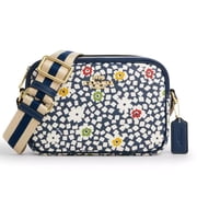 Coach Women s Jamie Camera Crossbody Bag with Floral Print Deep Blue Multi