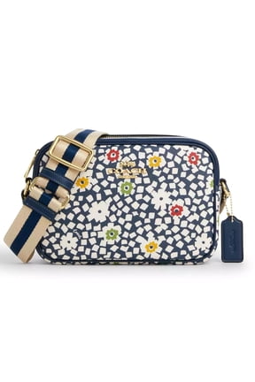 Womens Jamie Camera Crossbody Bag with Floral Print (Deep Blue Multi)