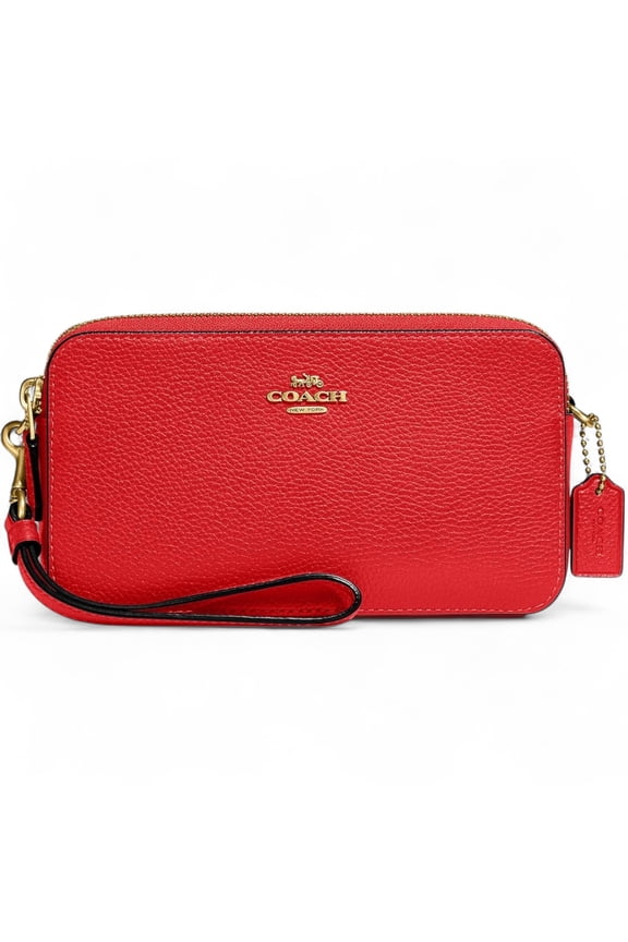 Women's Kira Convertible Crossbody Bag - Pebbled Leather, Sport Red
