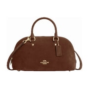 Coach Womens Lara Satchel Bag In Warm Brown Suede
