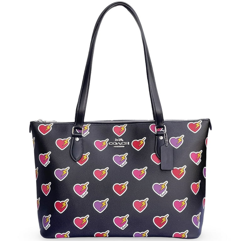 Coach Women's Large Gallery Tote Bag with Heart Bolt Print Coach Women's Large Gallery Tote Bag with Heart Bolt Print