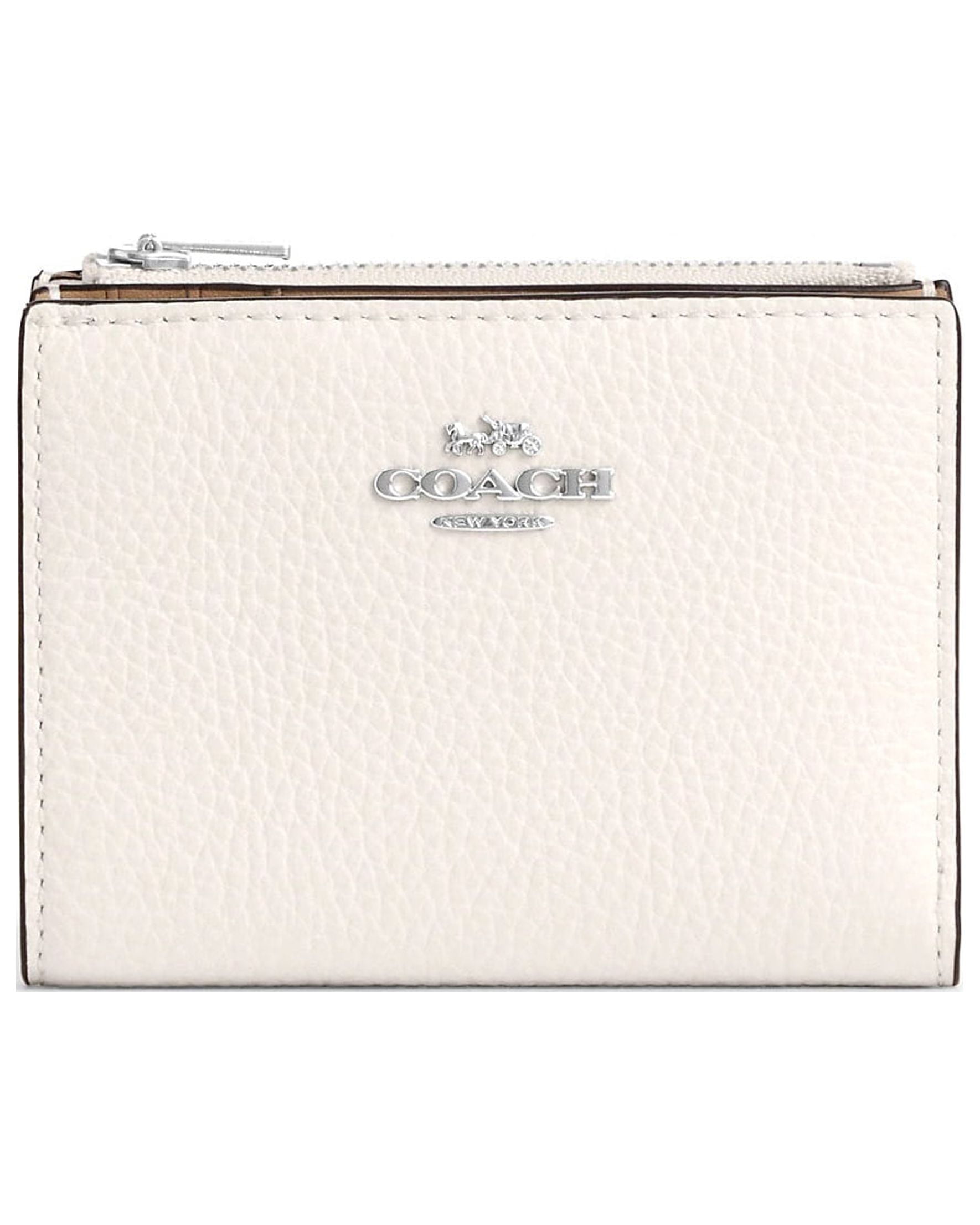 Coach Women s Leather Bifold Wallet Chalk Walmart