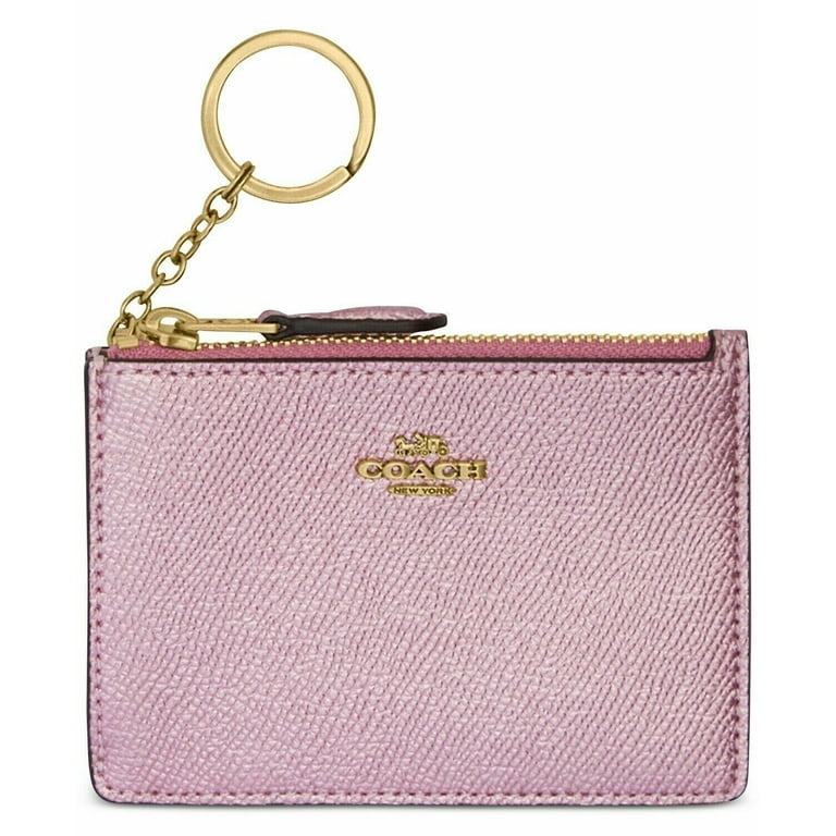 Coach Women s Leather Metallic Small L Zip Key Fob Card Case Walmart