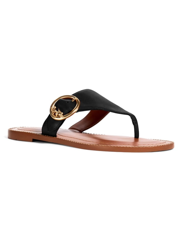 Women's Lesli Leather Slip-On Sandal (Black), Size 7.5