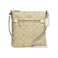 thumbnail image 1 of Coach Women's Lightweight Canvas Leather Top Zip Mini Rowan File Bag, Beige, 1 of 4
