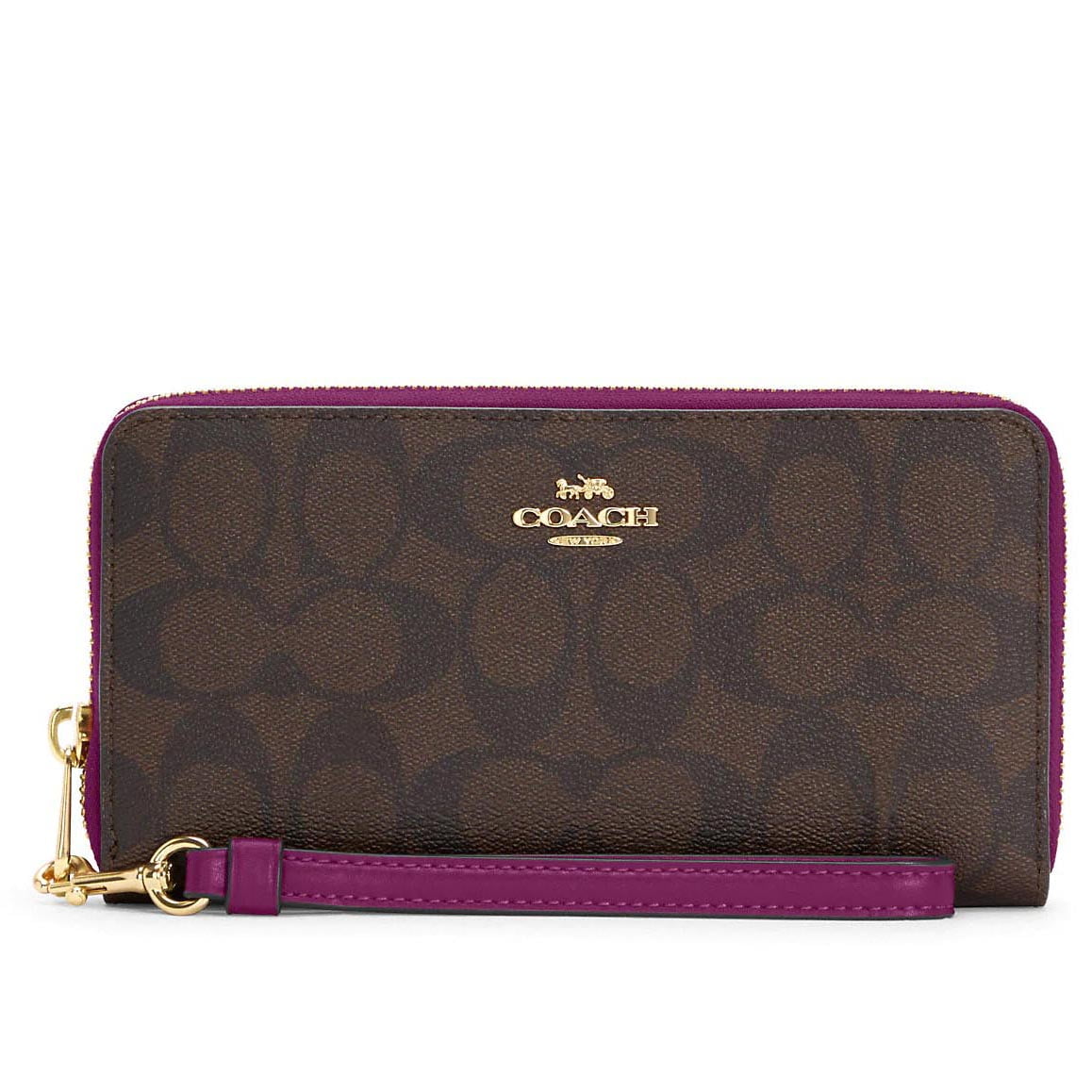 Cheapest Coach long zip around wallet/wild strawberry printCH531