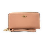 Coach Womens Long Zip Around Wallet Crossgrain Leather, Shell Pink