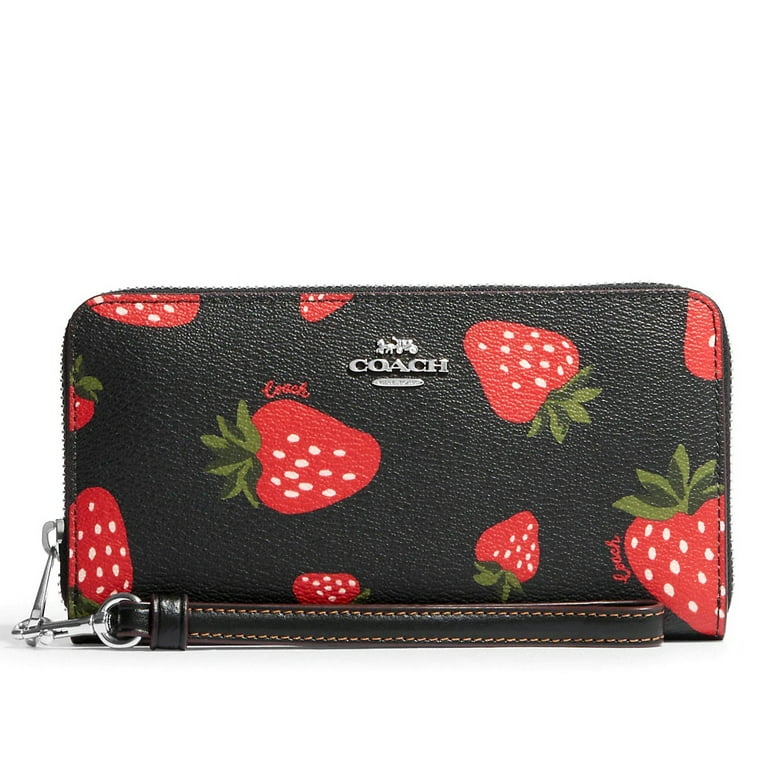 【COACH】Long Zip Around Wallet/Strawberry Coach Women's Long Zip Around Wallet With Wild Strawberry