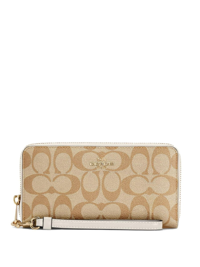 Coach Women's Signature Canvas Long Zip Around Wallet in Light