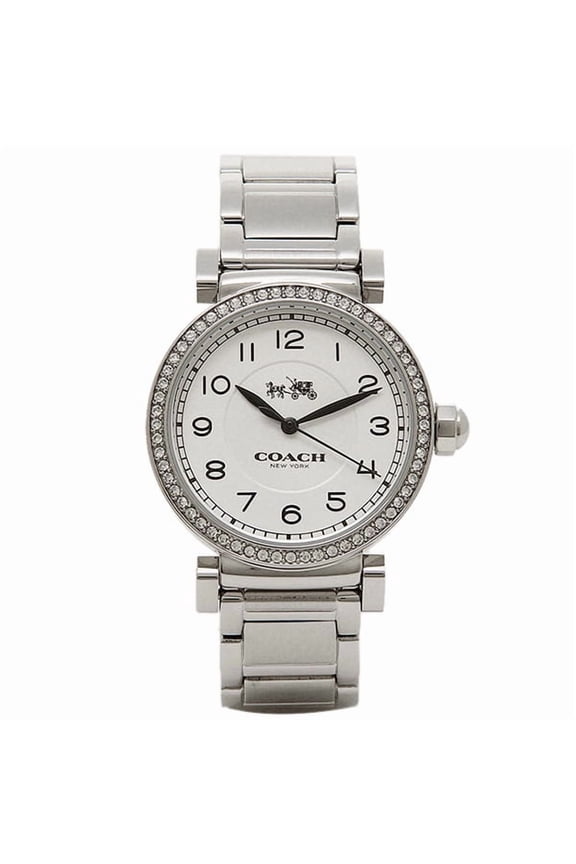 Women's Madison Fashion 36mm Bracelet Watch White/Stainless Steel Watch