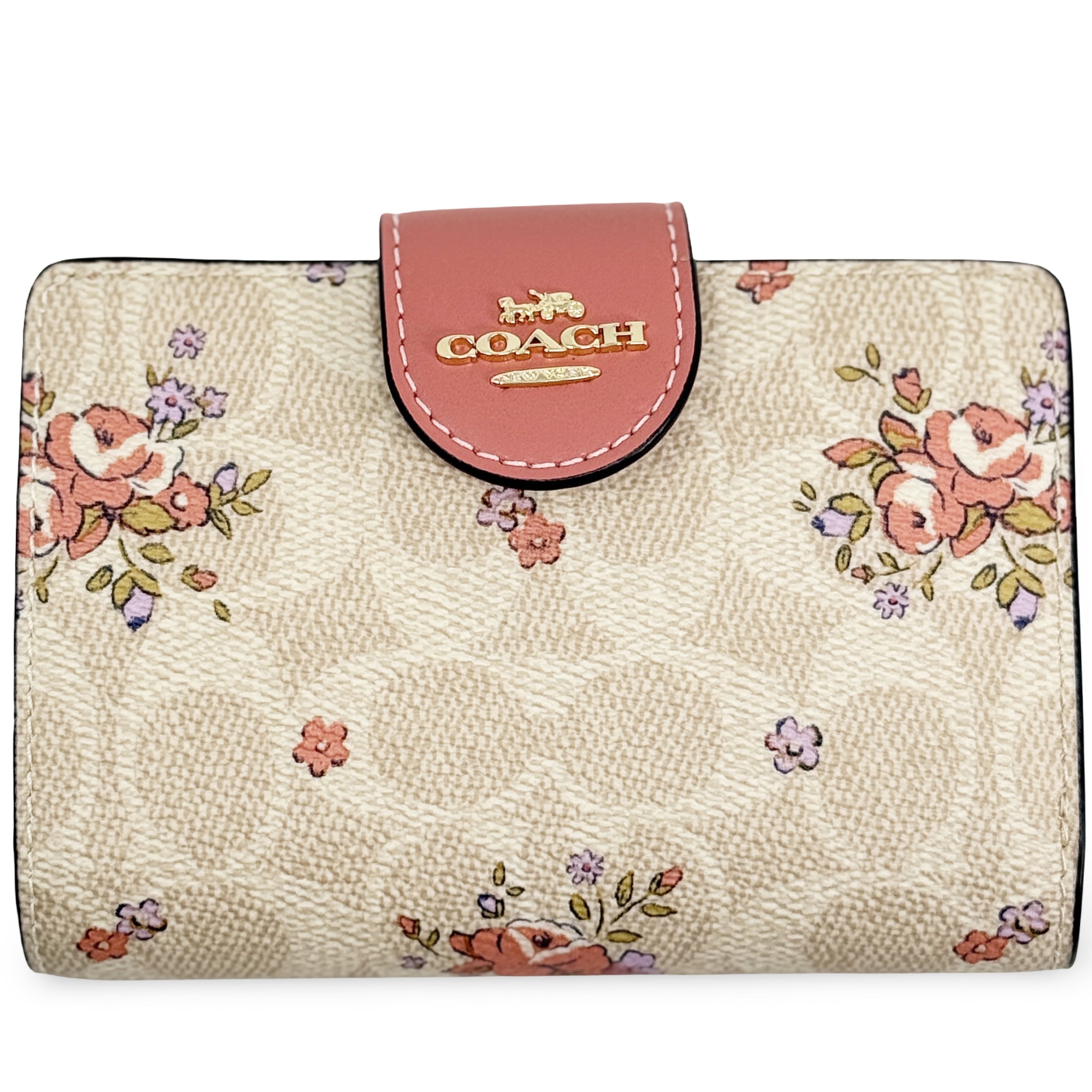 Coach Women's Medium Corner Zip Wallet in Signature Canvas