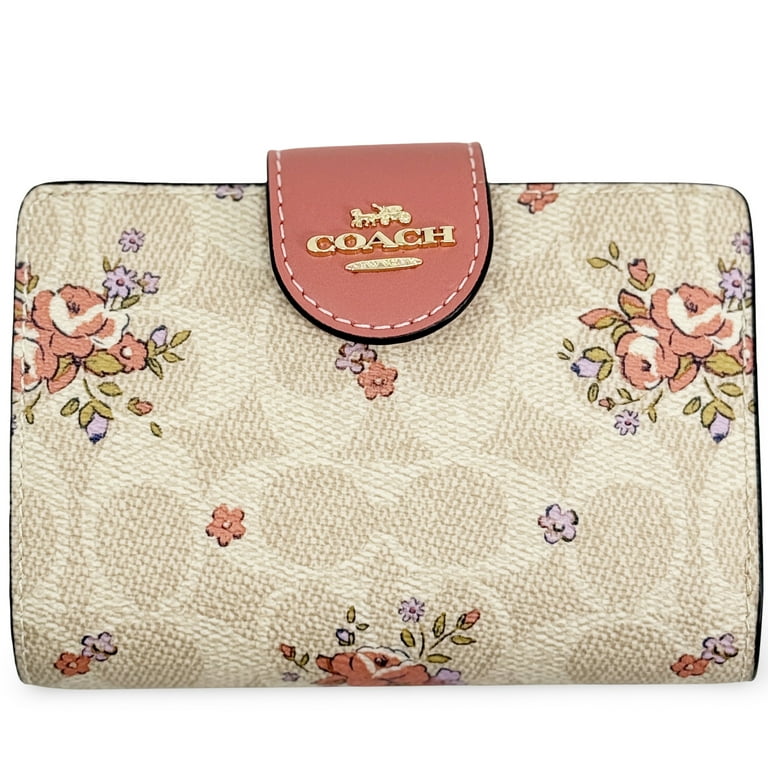 Coach Women's Medium Corner Zip Wallet in Signature Canvas