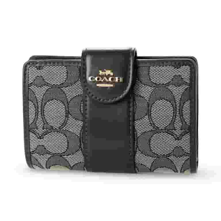 ★在庫★ロングセラー★COACH Medium Corner Zip Wallet Coach Women's Medium Corner Zip Wallet in Signature Jacquard