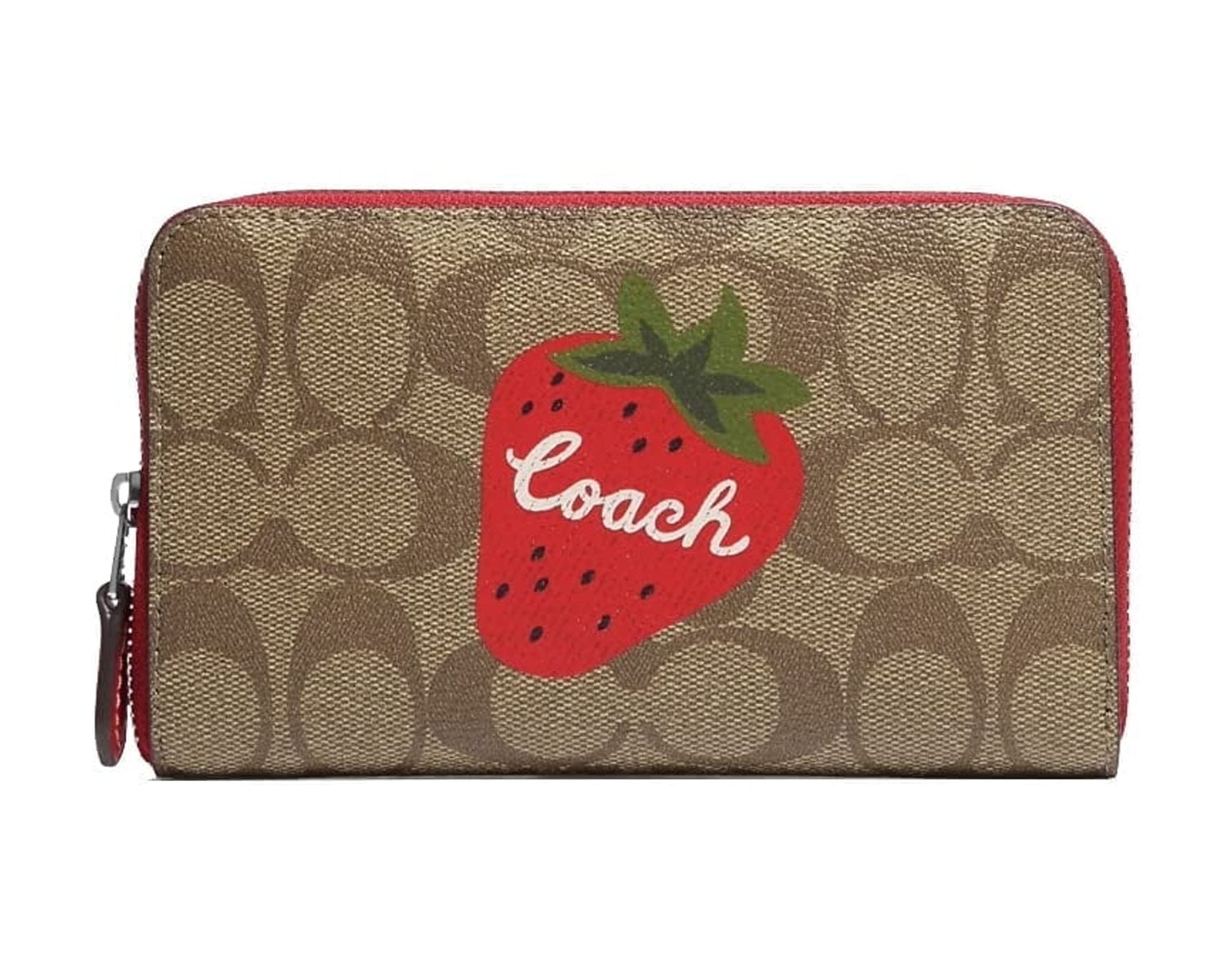 Coach Women's Medium Id Zip Wallet In Signature Canvas With Wild