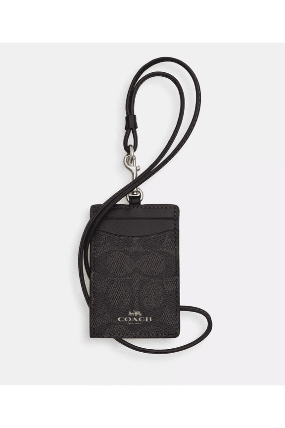 Women's Medium Id Zip Wallet in Signature Canvas (Walnut / Black)