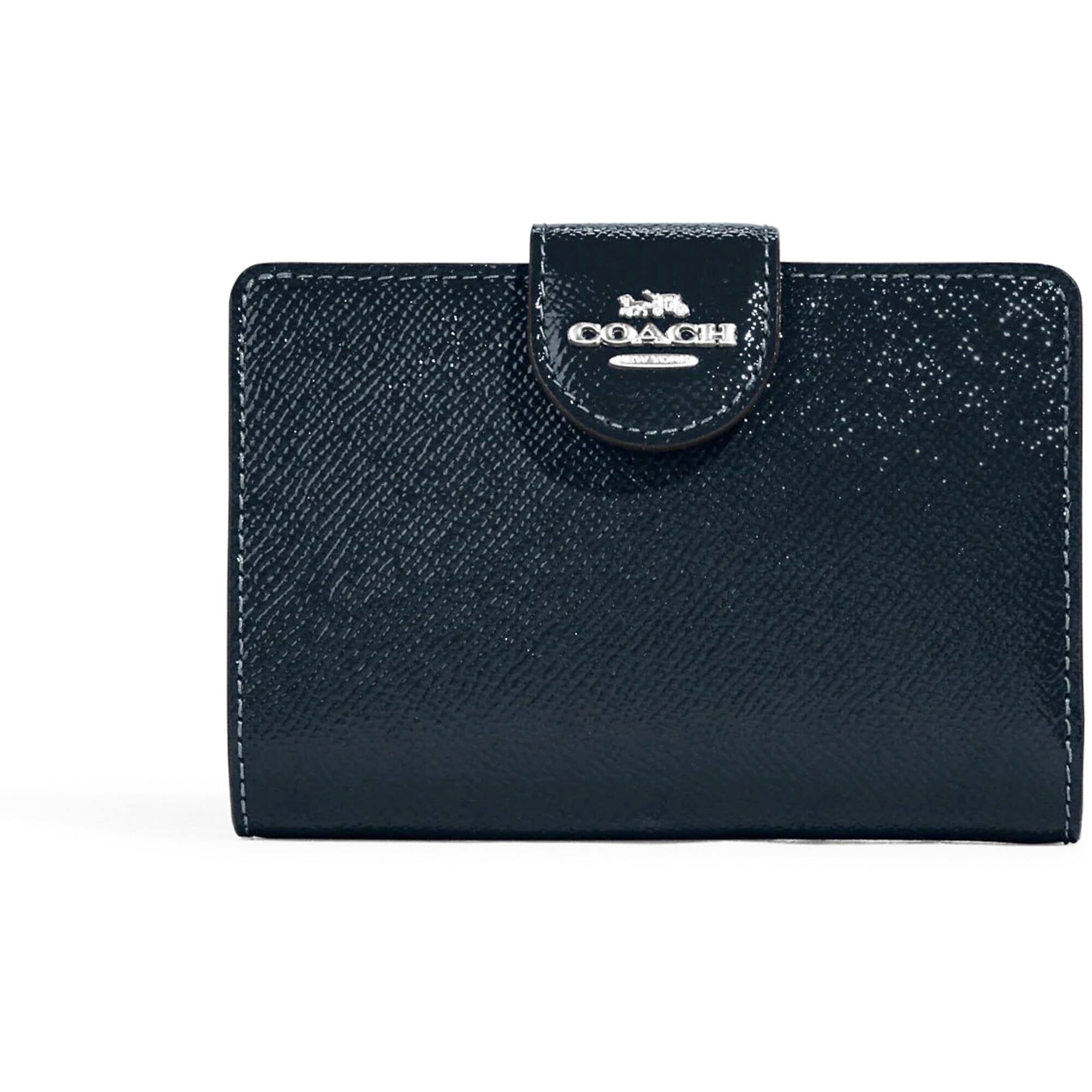 COACH Medium Leather Corner Zip Wallet in Midnight Style #6390