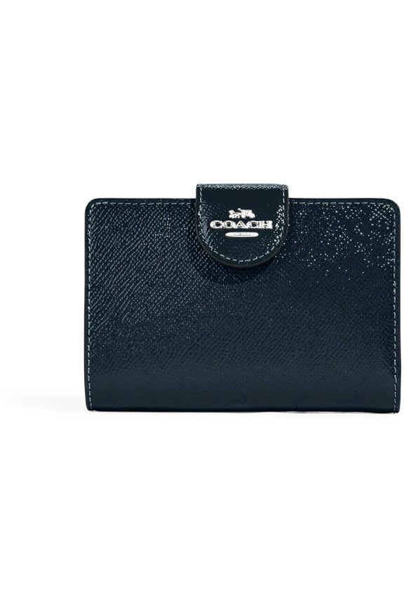 Women's Medium Patent Leather Corner Zip Wallet (Midnight)