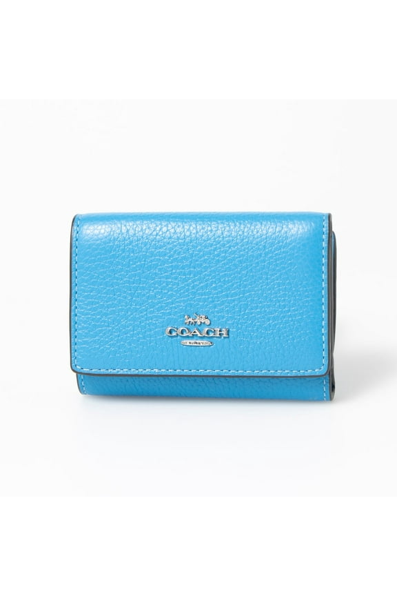 Women's Micro Pebbled Leather Snap Wallet (Electric Blue)