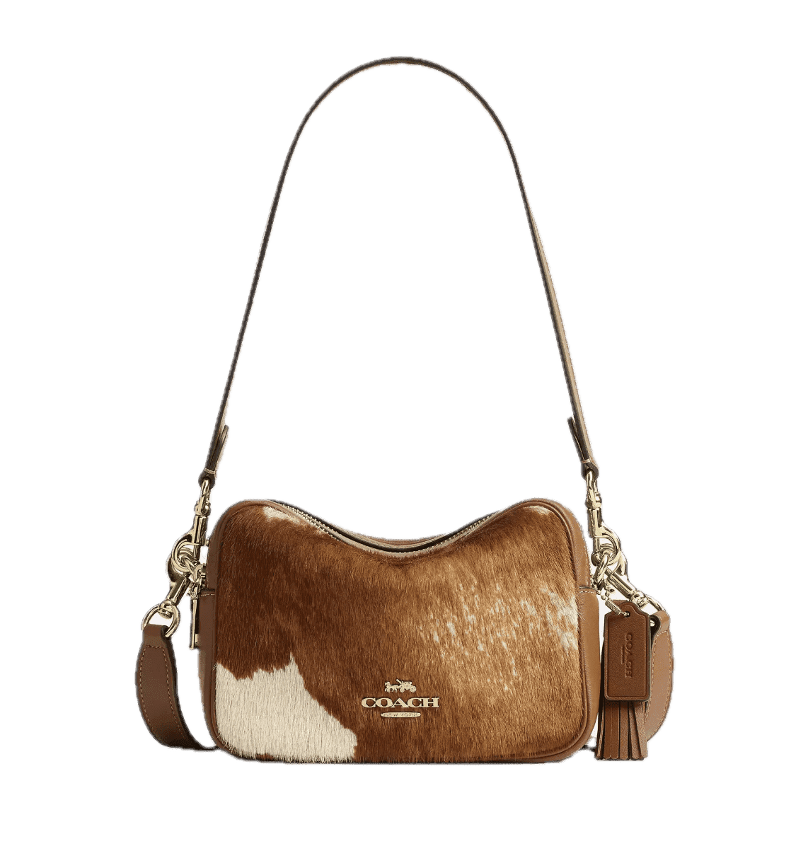 Coach Women's Mini Carey Crossbody Bag In Haircalf With Cow Print