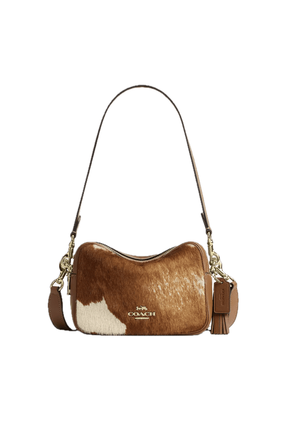 Women's Mini Carey Crossbody Bag In Haircalf With Cow Print