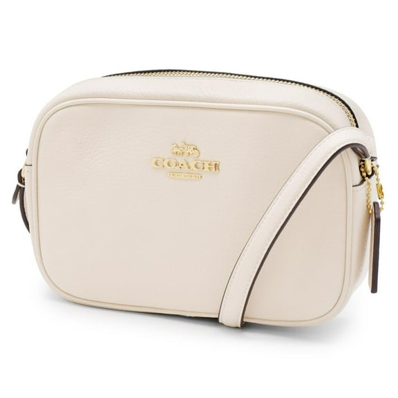 Coach Women's Mini Jamie Camera Crossbody Bag in Pebbled Leather (Chalk)