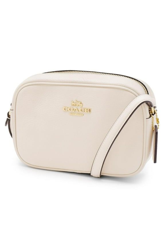 Women's Mini Jamie Camera Crossbody Bag in Pebbled Leather (Chalk)