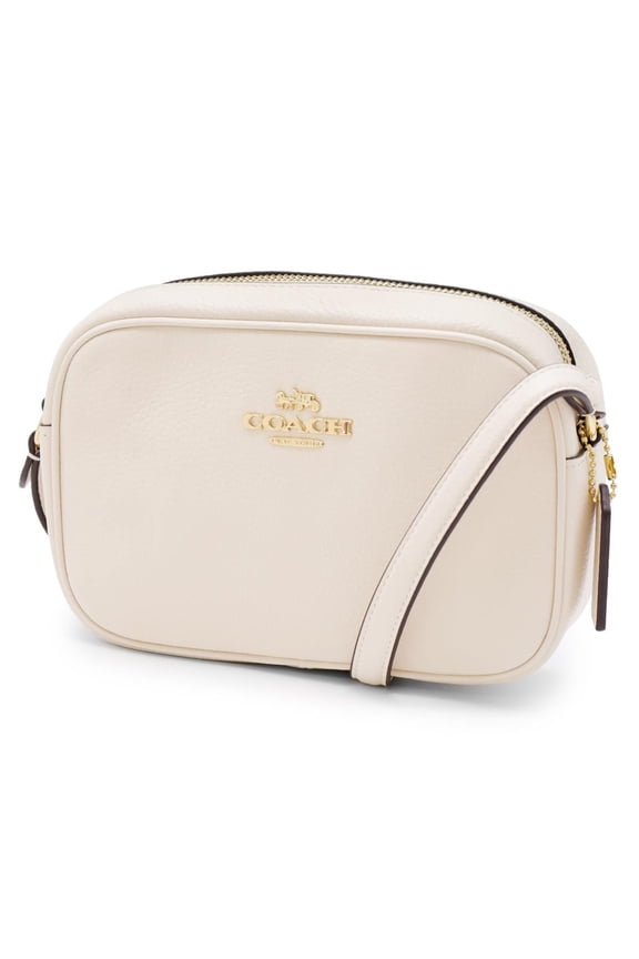 Women's Mini Jamie Camera Crossbody Bag in Pebbled Leather (Chalk)