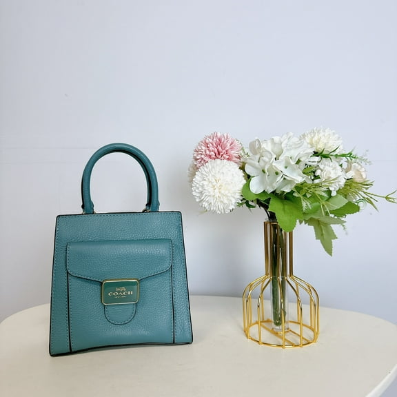 Coach Women's Mini Pepper Pebbled Leather Crossbody Bag (Marine)