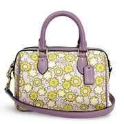 Coach Womens Mini Rowan Crossbody Bag with Floral Print Lilac Multi