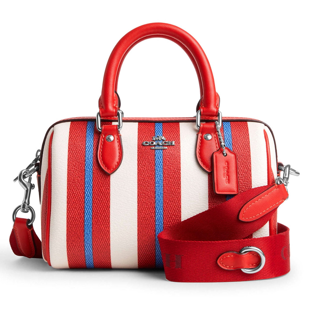 Coach bag with blue stripe new arrivals