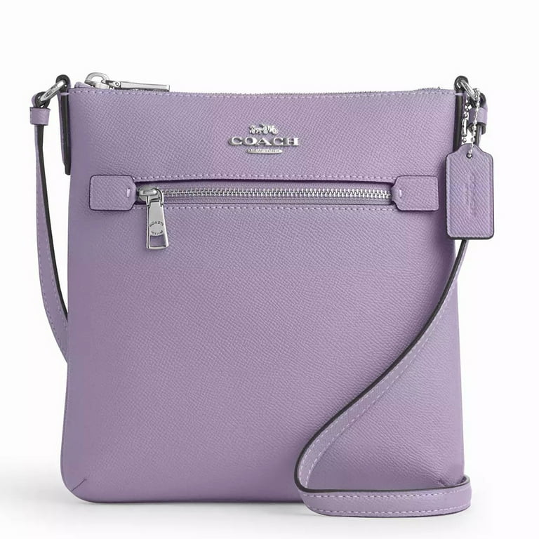 Coach Women's Mini Rowan Crossbody Bag, Light Violet, Crossgrain