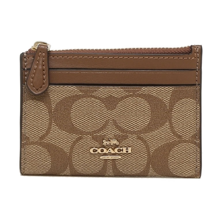 Coach Card Holder Wallet In Signature Canvas | Brixton Baker Coach Brown and Tan Signature Card Holder main image 1