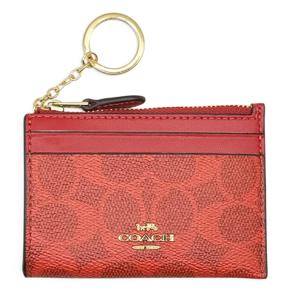 Coach Women's Mini Skinny ID Case in Signature Canvas, Zip Card Holder ...