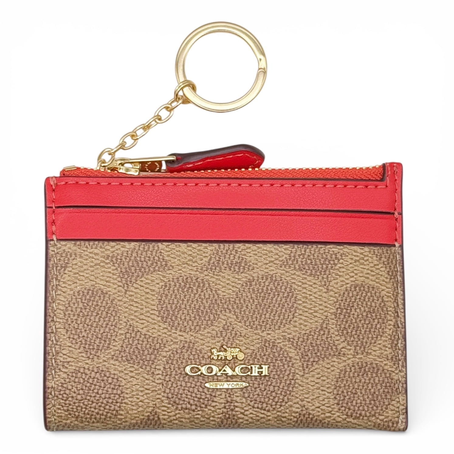 Coach Women's Mini Skinny Zip Id Card Case with Floral Print (Lily