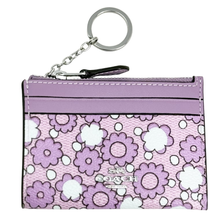 花柄刺繍 ケース　coach Coach Women's Mini Skinny Zip Id Card Case with Floral Print (Lily