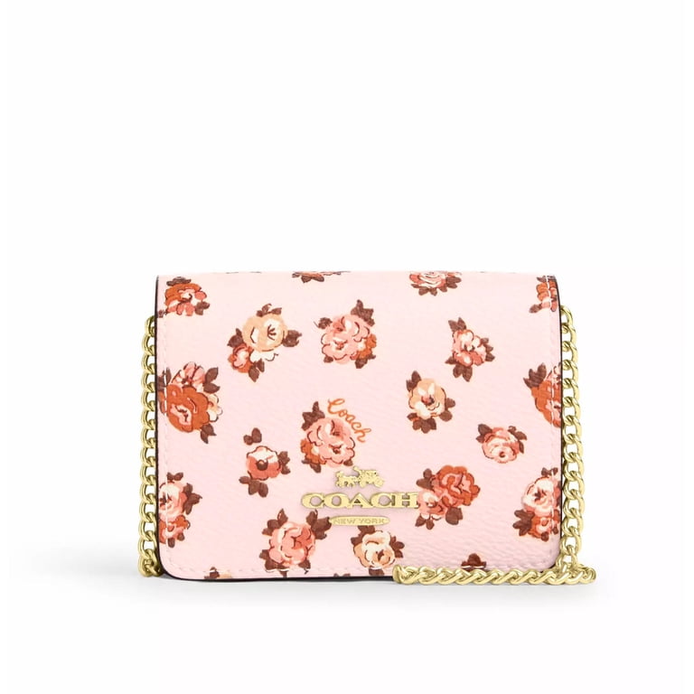 Coach CZ022-08XKE Women's Rosette Printed Blush Multi Mini Wallet