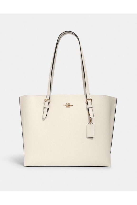 Women's Mollie Leather Tote Handbag (Chalk / Light Saddle)