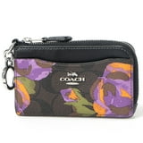 Coach Women's Multifunction Card Case in Signature Canvas with Rose ...