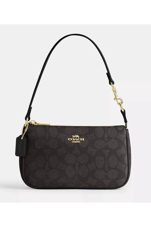Women's Nolita 19 Mini Shoulder Bag in Signature Canvas Gold Walnut Black