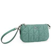 Coach Womens Nolita Small Convertible Wristlet in Quilted Denim Ivy / Green