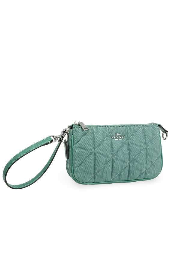 Women's Nolita Small Convertible Wristlet in Quilted Denim (Ivy / Green)