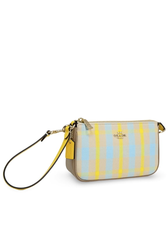 Women's Nolita Small Convertible Wristlet with Plaid Print (Bright Maize Multi)