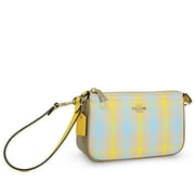 COACH Women's Nolita Small Convertible Wristlet with Plaid Print (Bright Maize Multi)
