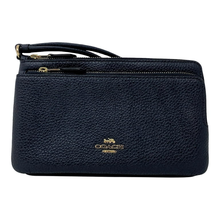 Coach Women's Pebbled Leather Double Zip Wallet (Midnight Coach Women's Pebbled Leather Double Zip Wallet (Midnight