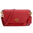 Coach Women's Pebbled Leather Karlee Crossbody Bag (Red)