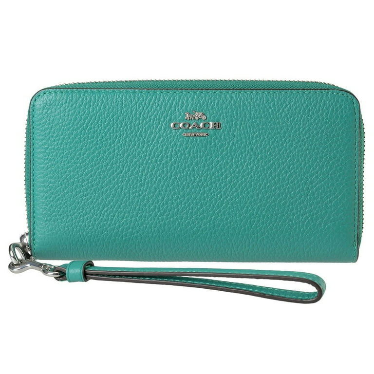Coach Women's Pebbled Leather Long Zip Around Wallet (Bright