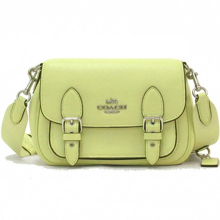 Coach Women's Small Lucy Crossbody Bag in Pale Lime Pebbled Coach Women's Small Lucy Crossbody Bag in Pale Lime Pebbled