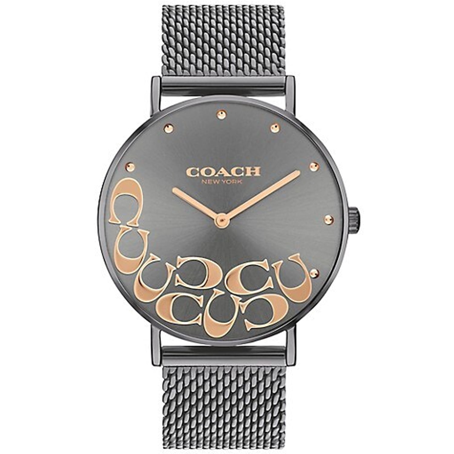 COACH Women’s Perry Silver Dial Black Leather Strap Watch Coach Perry Women main image 3