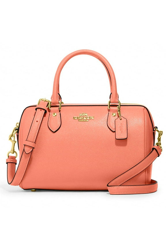 Women's Rowan Crossgrain Leather Satchel Handbag (Light Coral)