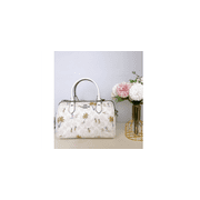 Coach Women's Rowan Medium Satchel In Signature Canvas with Hula Print (Chalk / Glacier White Multi)